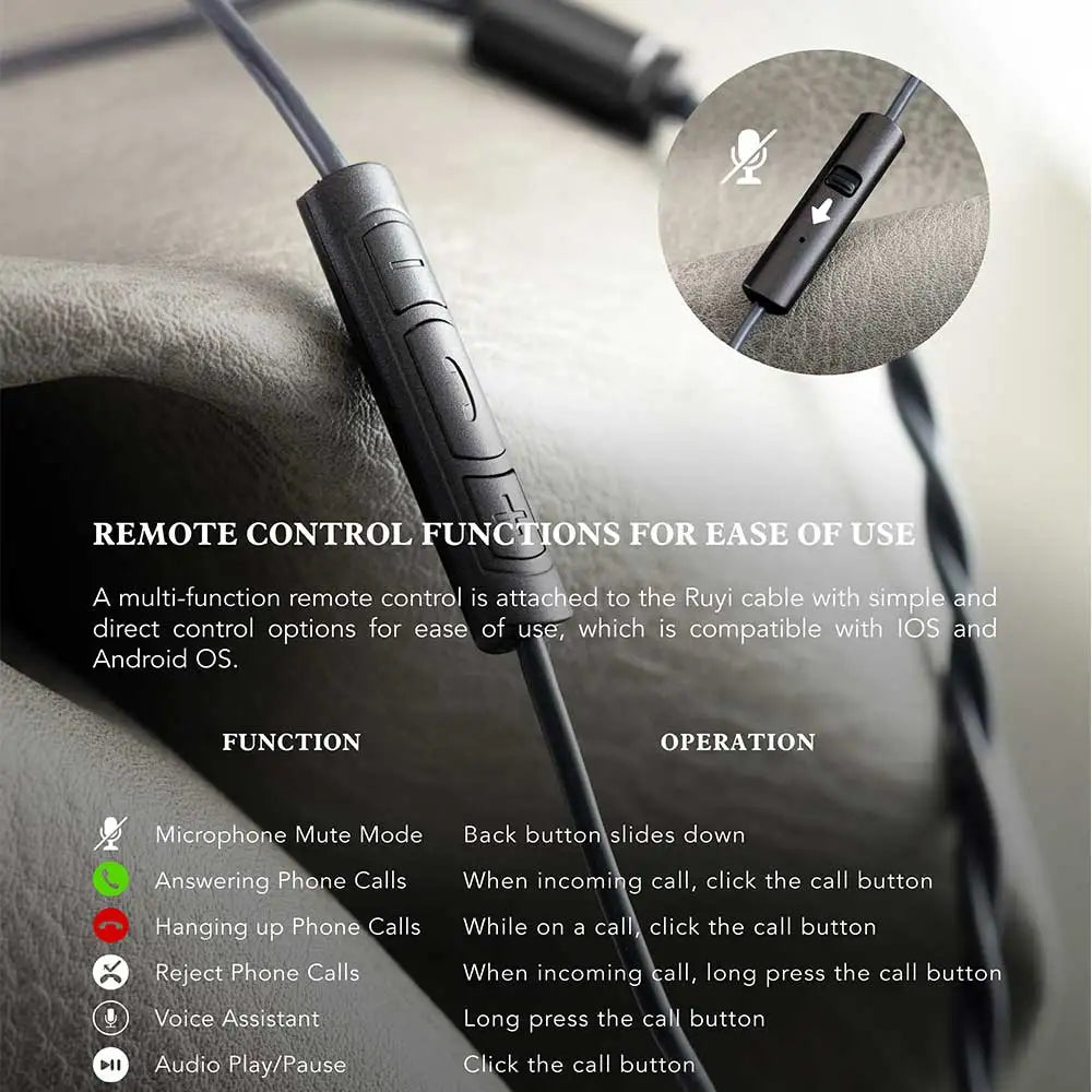 Kinera Celest Ruyi Microfone / fones de ouvido com fio de cabos de transmissão ao vivo