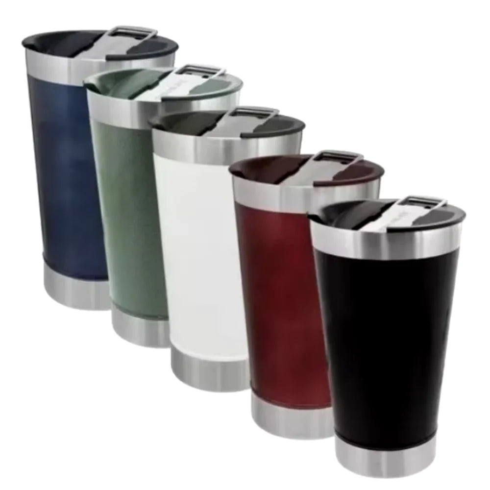 Copo térmico de 473ml para bebidas geladas ou quentes com tampa e abridor