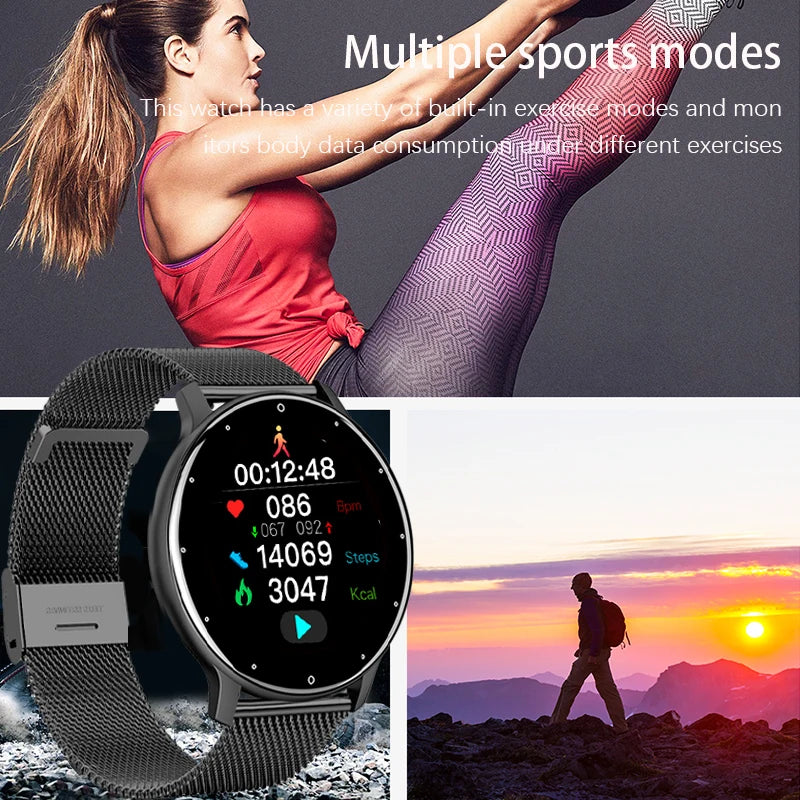 Smartwatch feminino LIGE com tela sensível ao toque e 1,33 polegadas