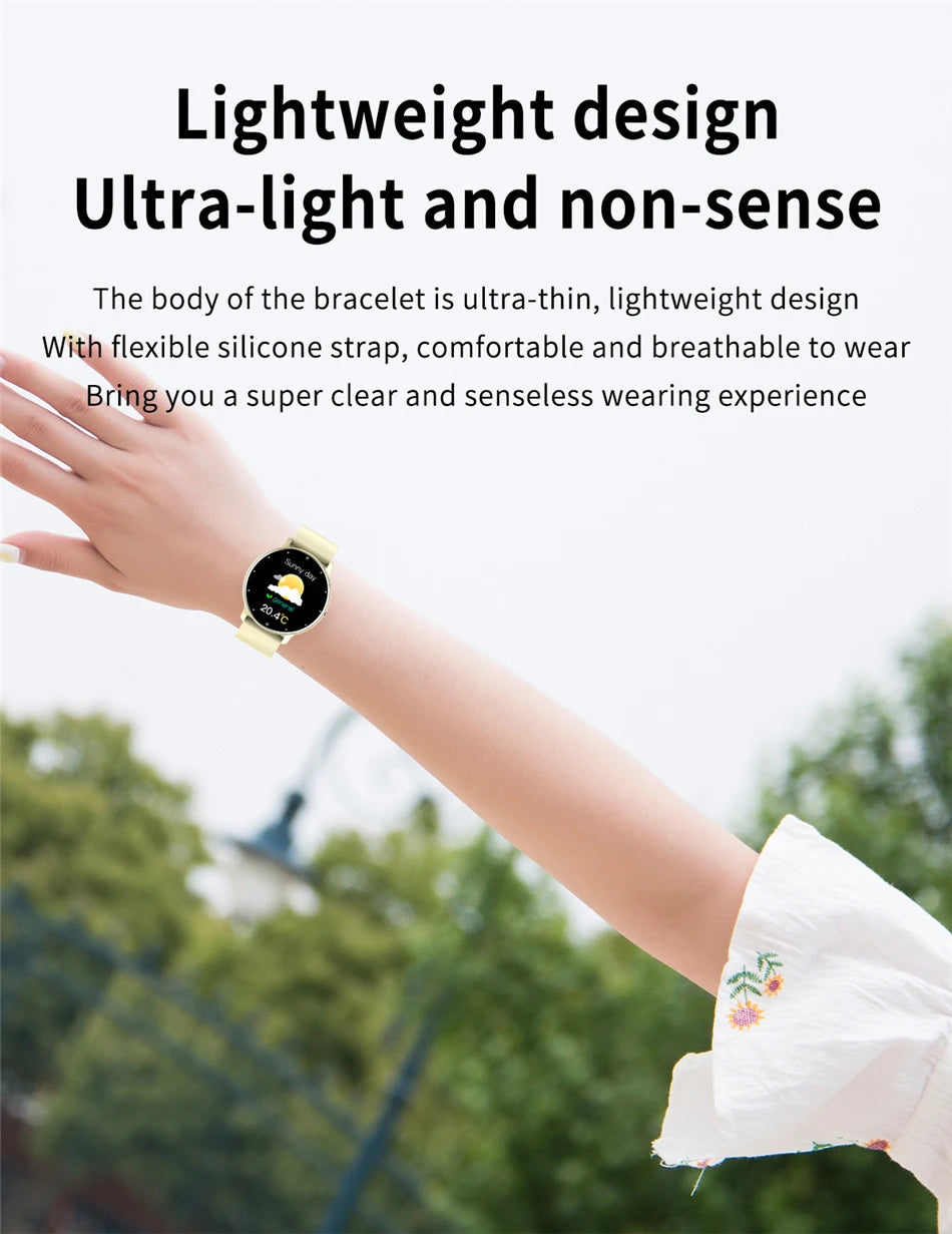 Smartwatch feminino LIGE com tela sensível ao toque e 1,33 polegadas