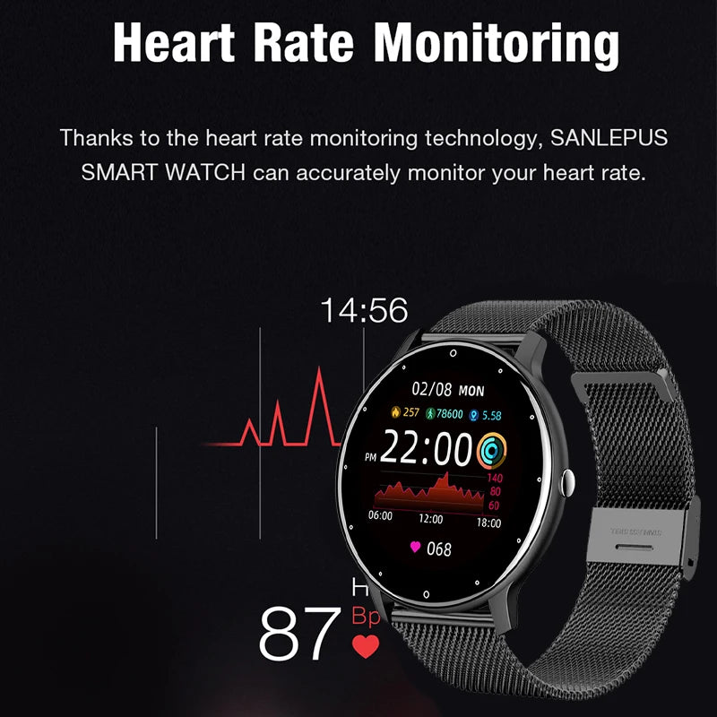 Smartwatch feminino LIGE com tela sensível ao toque e 1,33 polegadas
