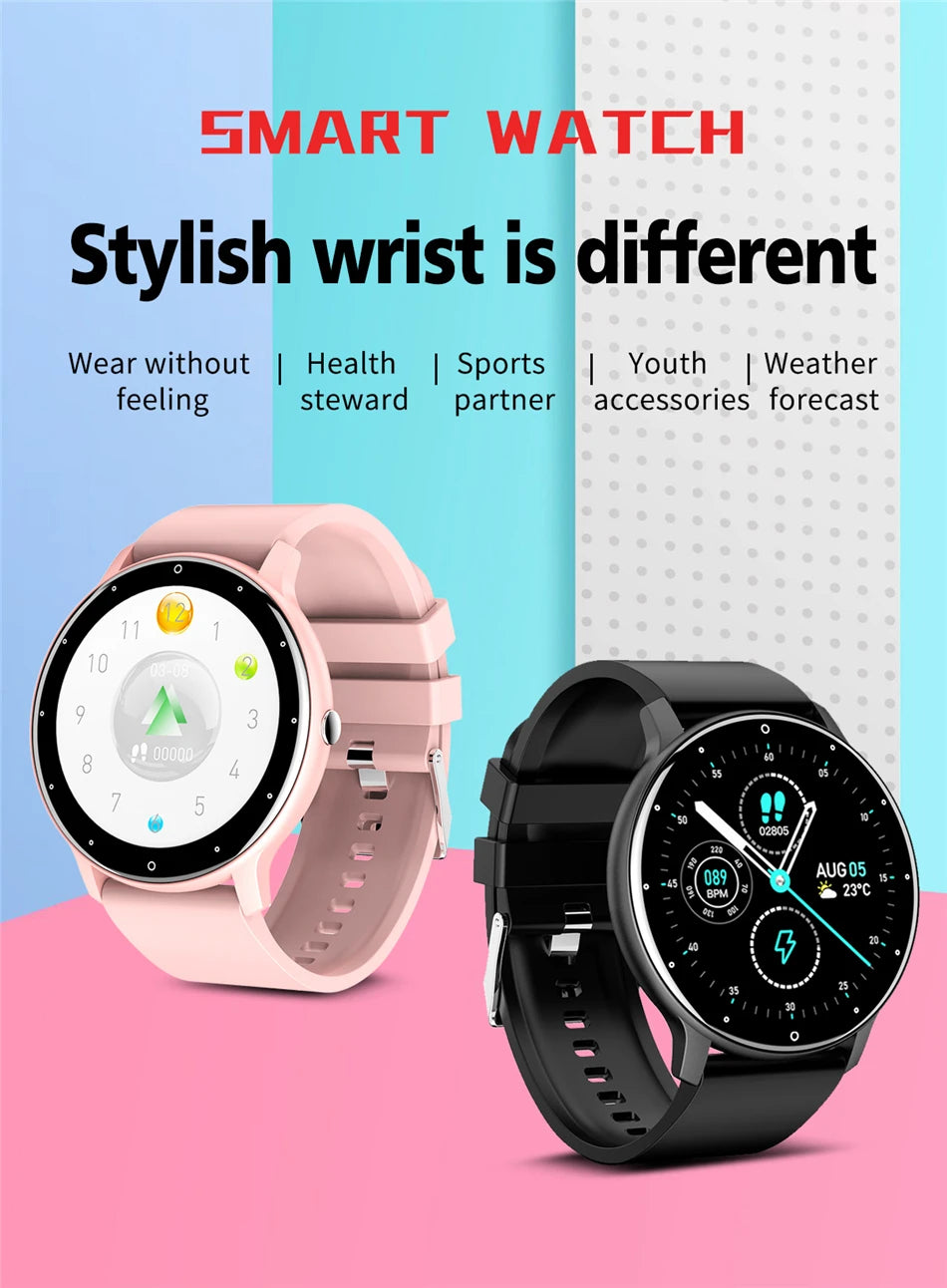 Smartwatch feminino LIGE com tela sensível ao toque e 1,33 polegadas