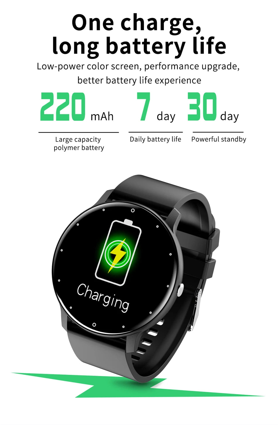Smartwatch feminino LIGE com tela sensível ao toque e 1,33 polegadas