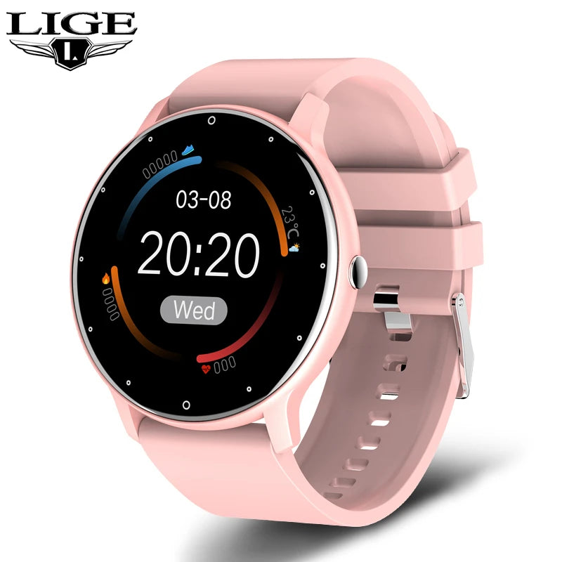 Smartwatch feminino LIGE com tela sensível ao toque e 1,33 polegadas