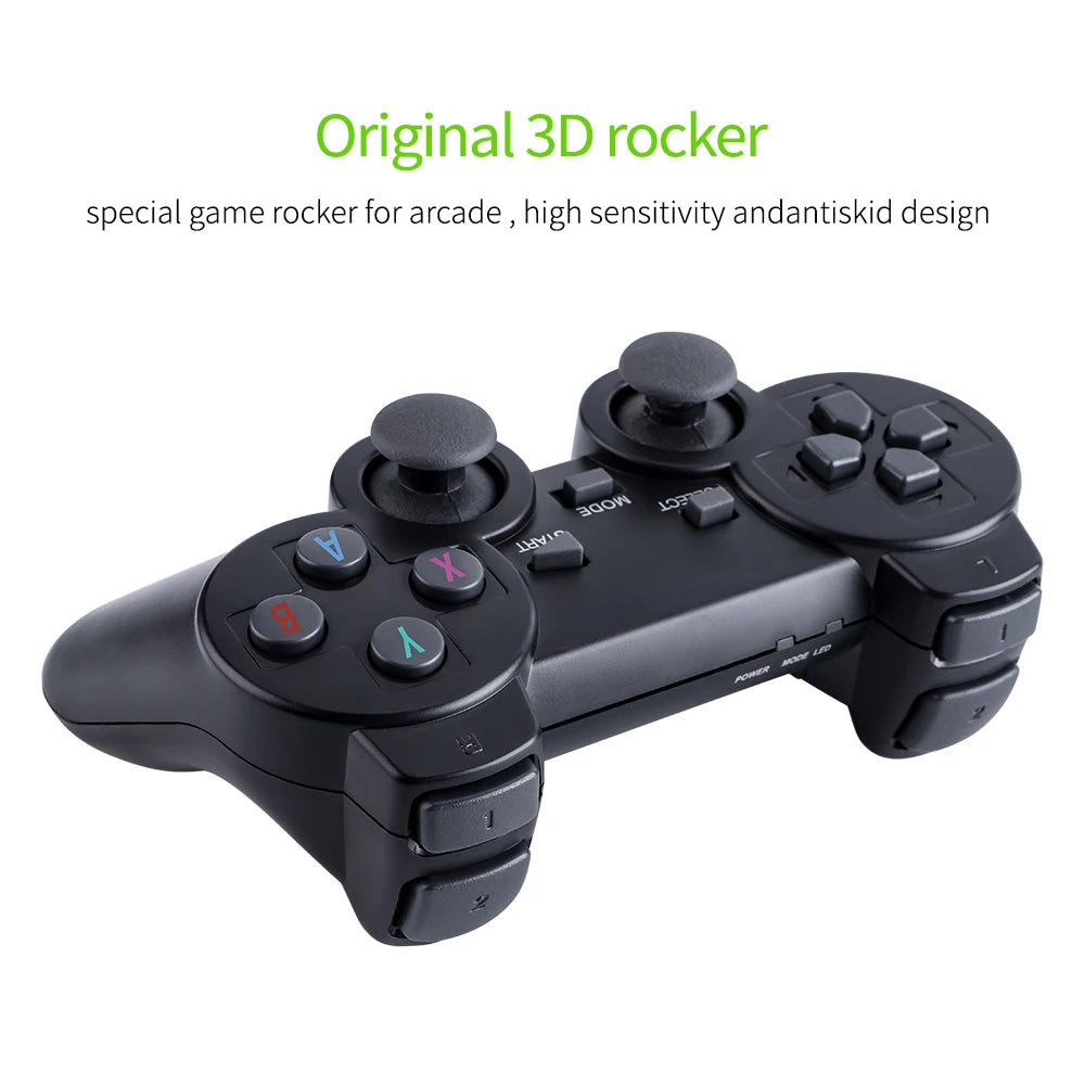Console de videogame 2.4G para TV Controle duplo sem fio Game Stick 4K 20000 jogos 64GB 32GB