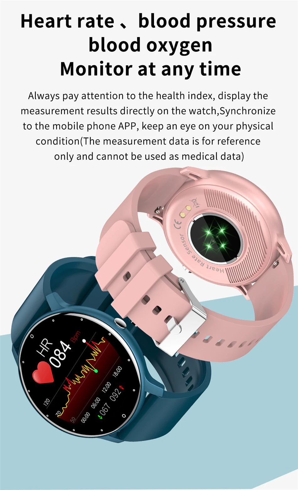 Smartwatch feminino LIGE com tela sensível ao toque e 1,33 polegadas