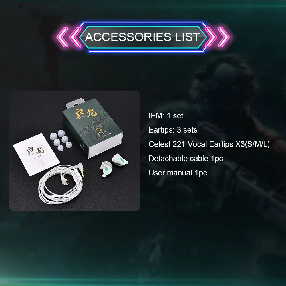 Fones de ouvido Kinera Celest Wyvern pretos com cabo e microfone