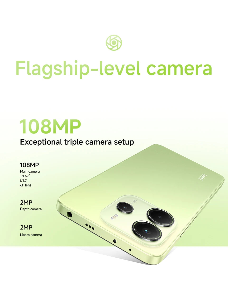 Smartphone Xiaomi Redmi Note 14, 128 GB / 256 GB de ROM, MediaTek Helio G99-Ultra, 33 W, 120 Hz, AMOLED, 108 MP, 5500 mAh