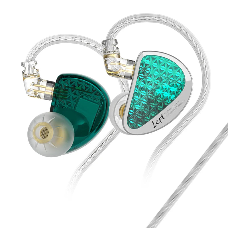 Fones de ouvido com fio KZ AS16 Pro 16BA, armadura balanceada, monitor de graves HIFI, com cancelamento de ruído