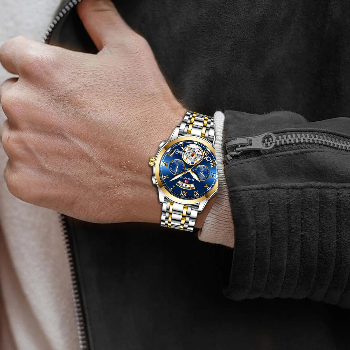 Relógio VA VA VOOM luminoso de luxo masculino