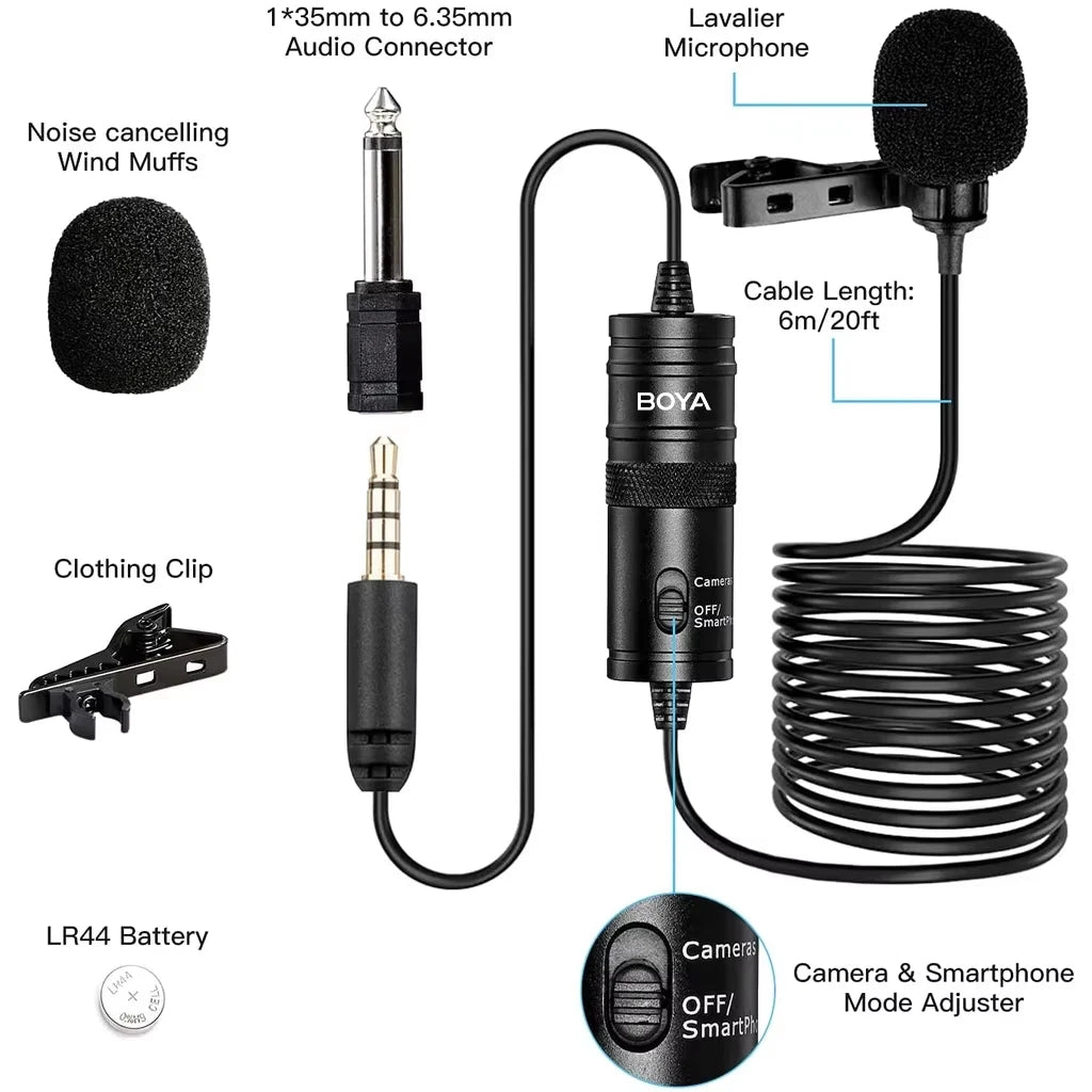 Microfone de lapela condensador BOYA BY-M1