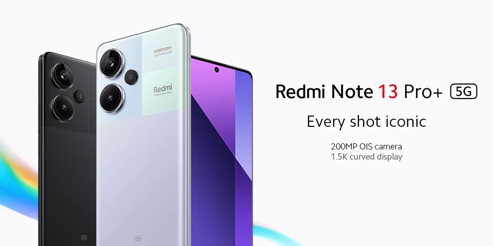 Smartphone Xiaomi Redmi Note 13 Pro Plus 5G, tela MOLED curva de 6,67", MediaTek Dimensity 7200-Ultra