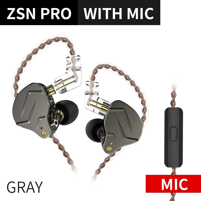 Fones de ouvido KZ ZSN PRO 1BA 1DD com graves de metal HIFI