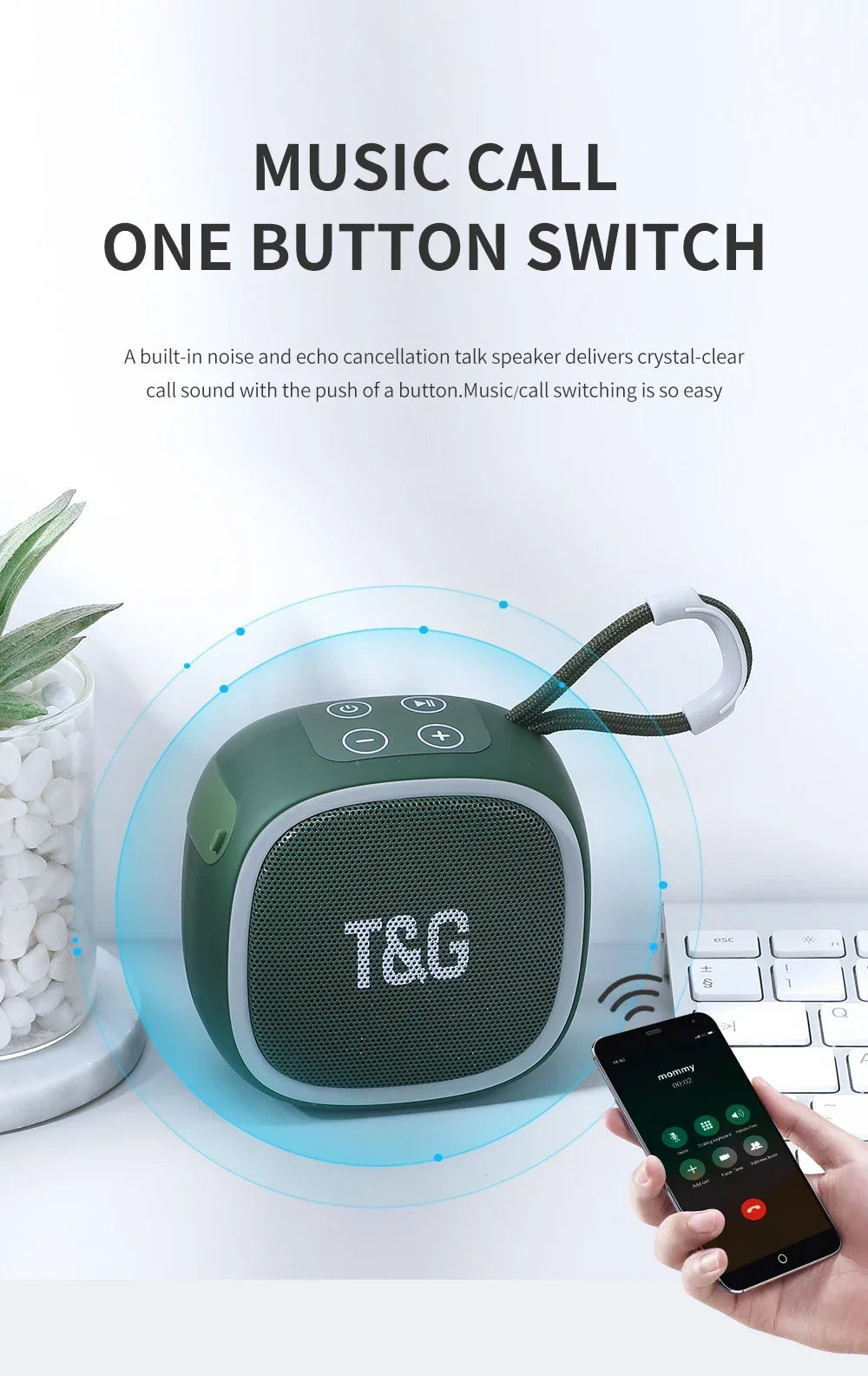 Mini Caixa de Som Bluetooth sem Fio Potente TG659 TWS 5.3