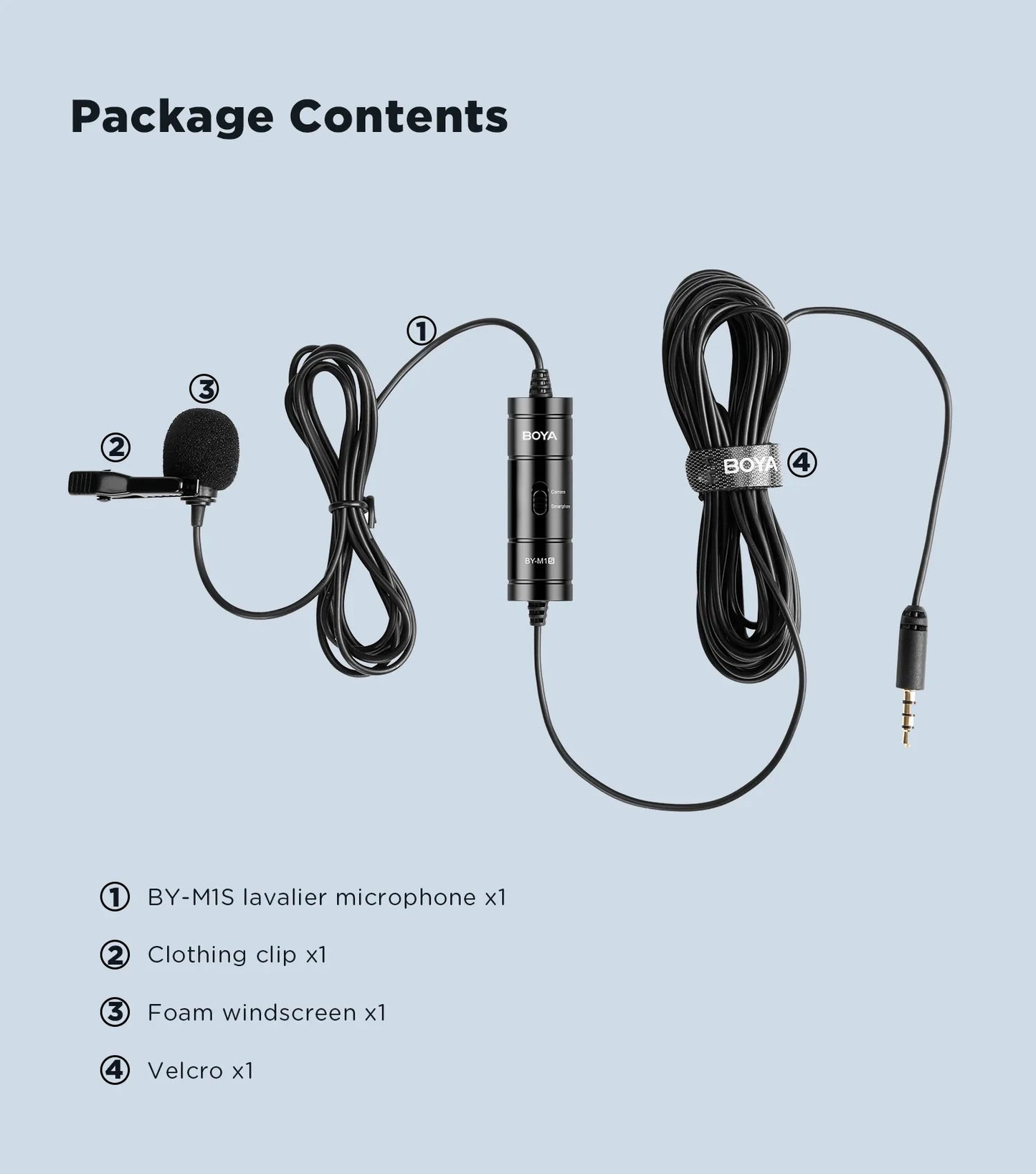 Microfone de lapela condensador BOYA BY-M1