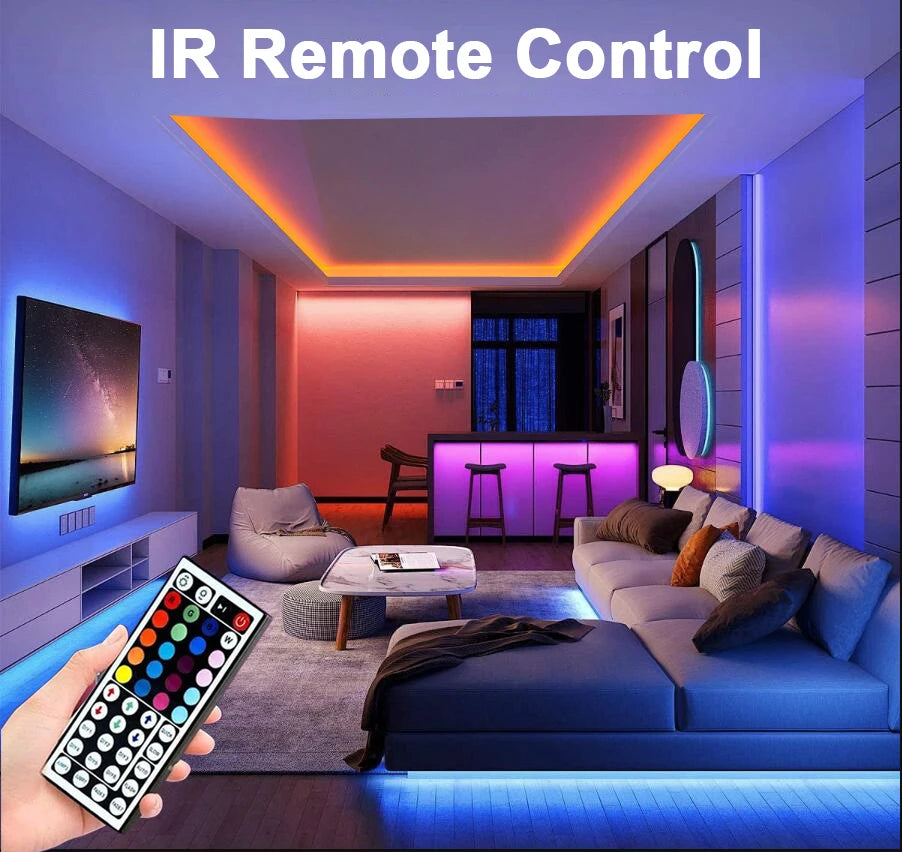 Fita de LED RGB, luz ambiente com controle por aplicativo, fita flexível de LED para decoração de quarto e sala...
