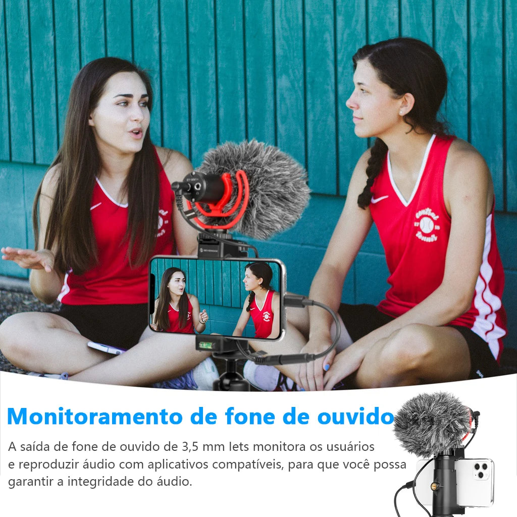Microfone condensador profissional BOYA BY-MM1+ Mini microfone