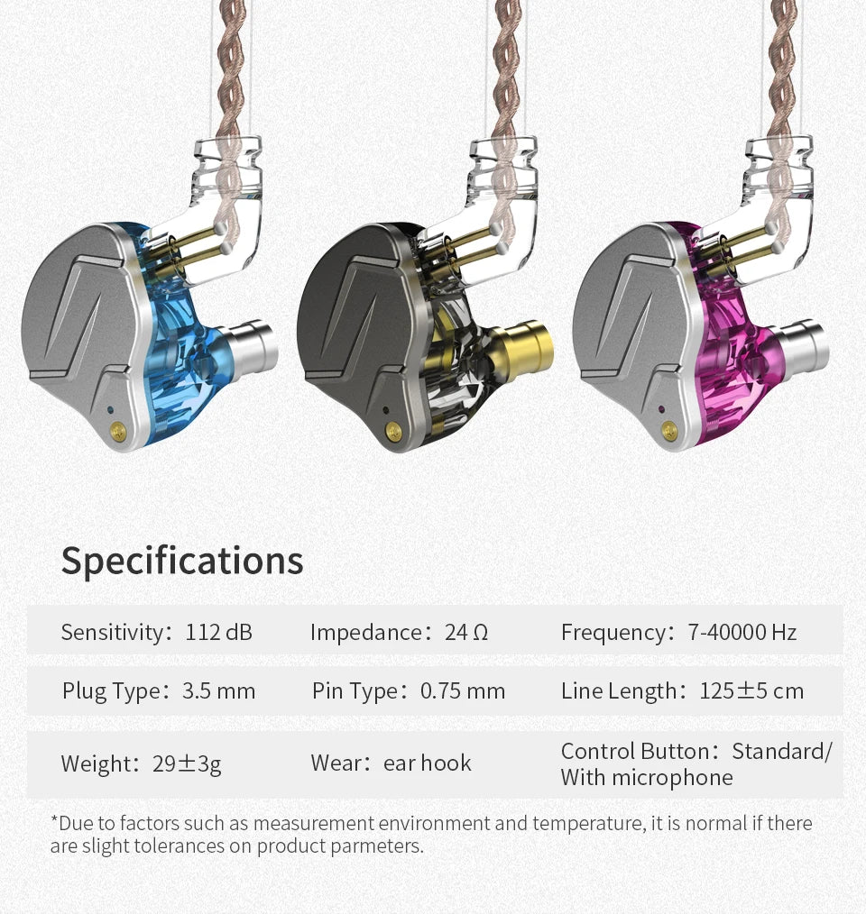 Fones de ouvido KZ ZSN PRO 1BA 1DD com graves de metal HIFI