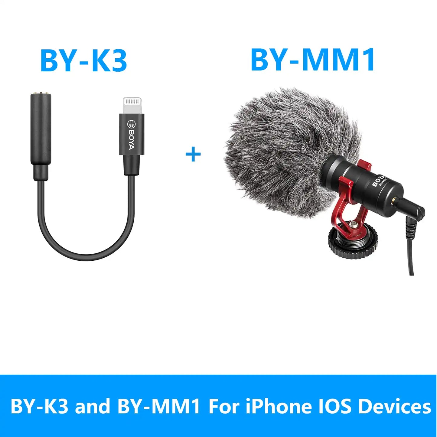 Microfone condensador profissional BOYA BY-MM1+ Mini microfone