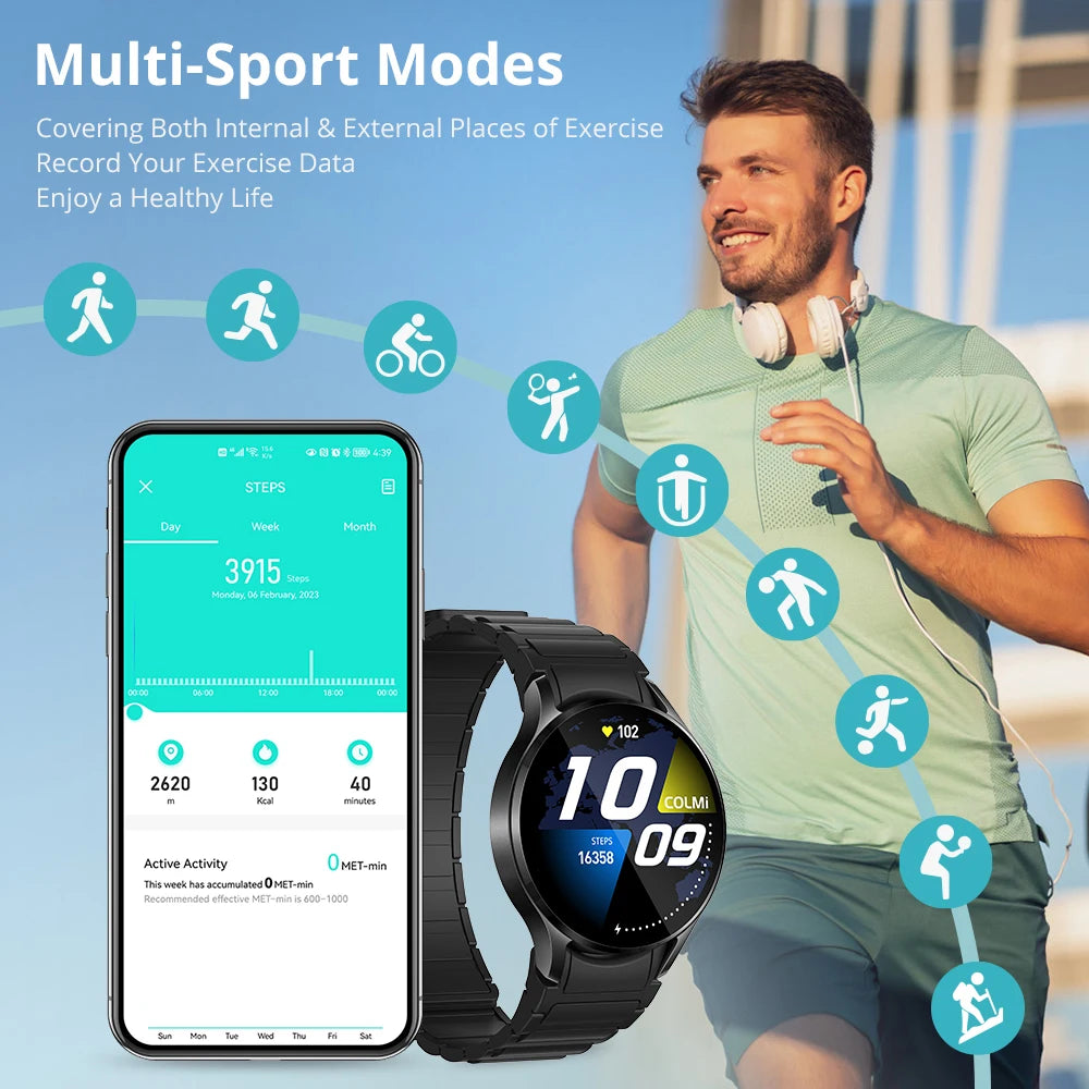 Smartwatch COLMI i28 Ultra AI com tela AMOLED, IA DA-GPT integrada, unissex