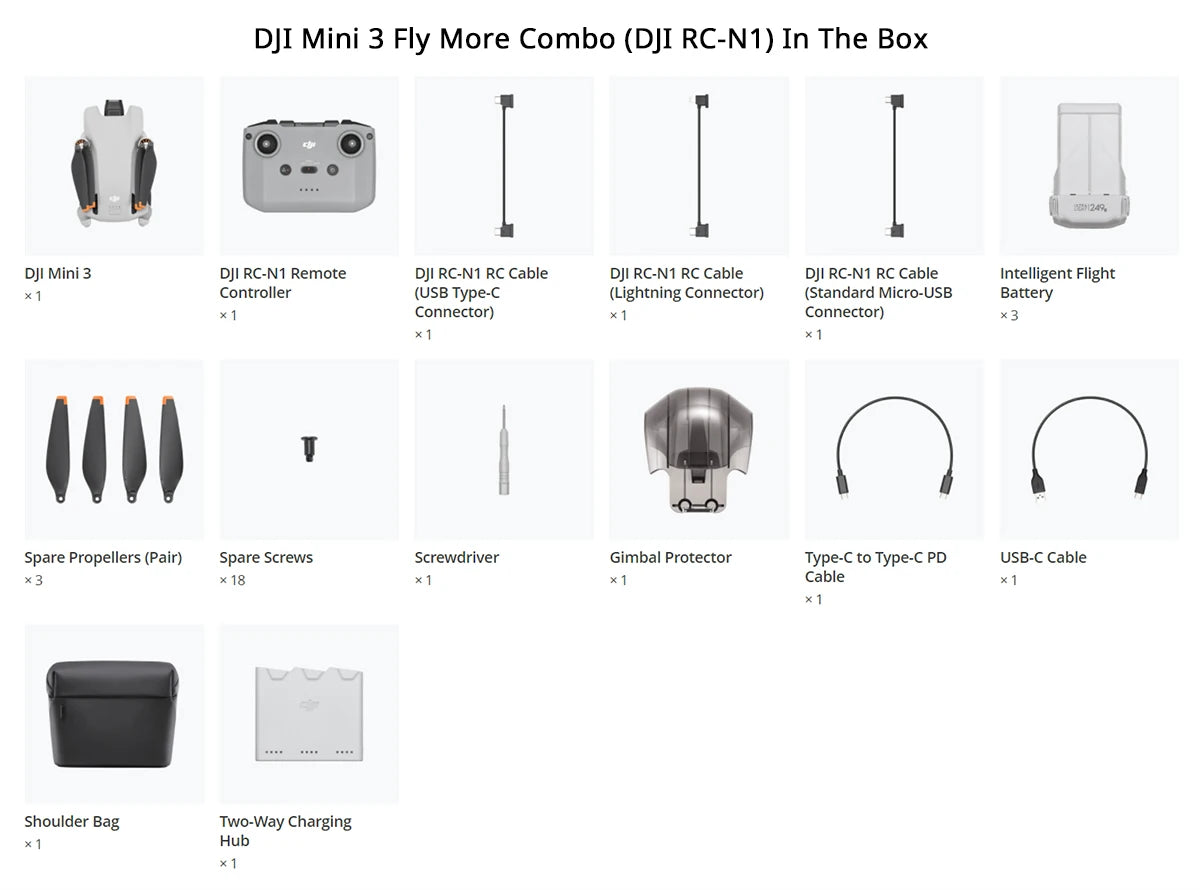 DJI Mini 3 Combo Drone com transmissão de 10 km