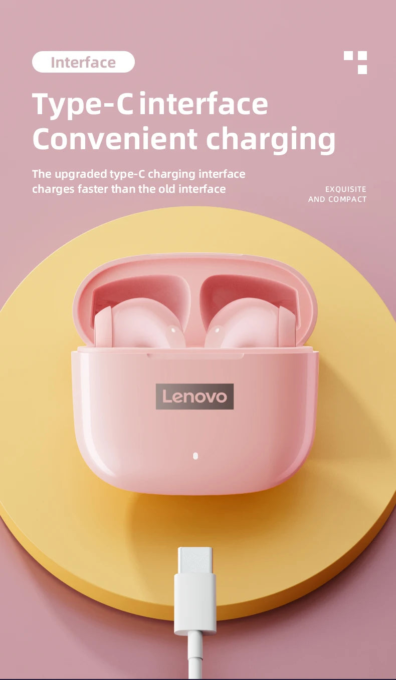 Fones de ouvido Bluetooth sem fio Lenovo LP40Pro