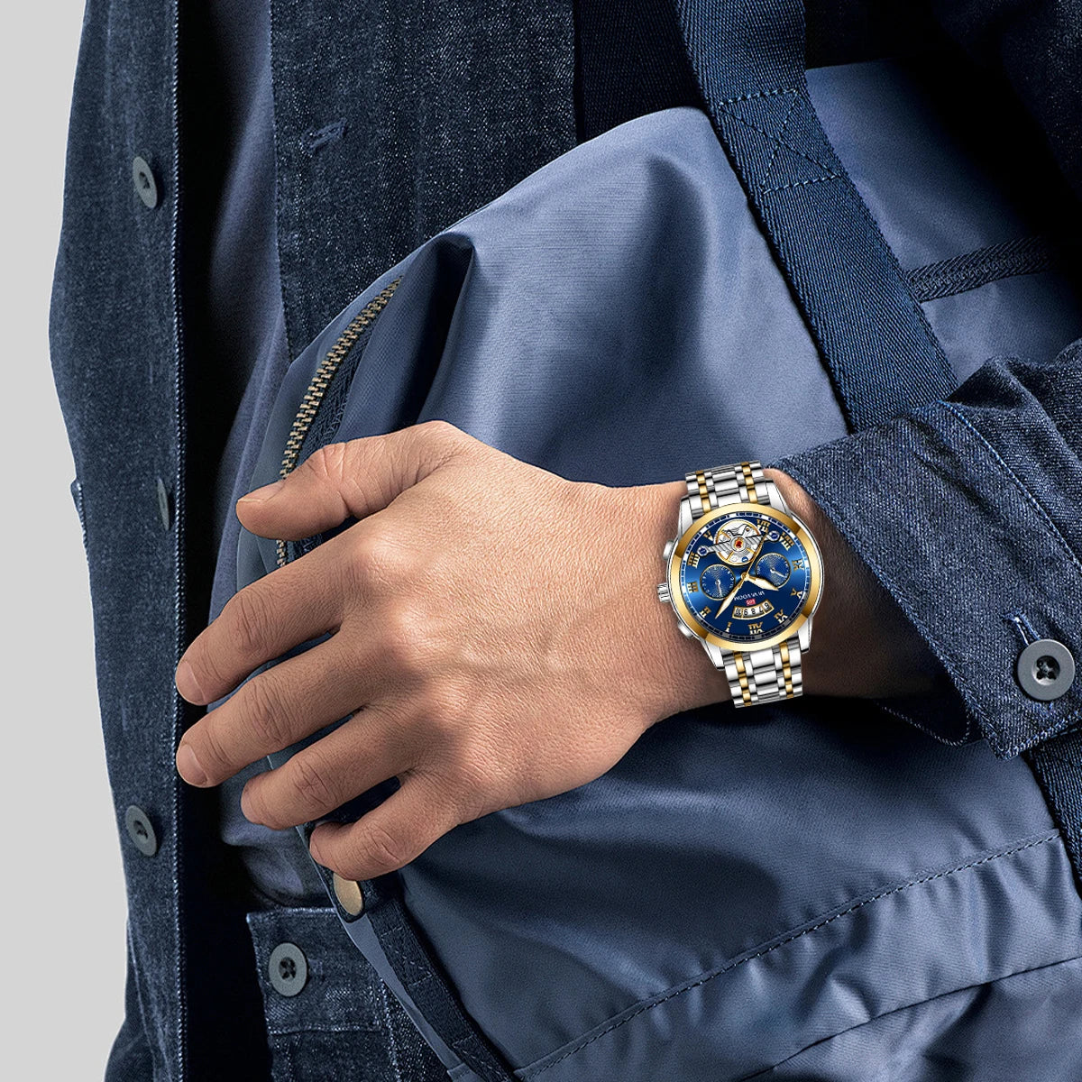 Relógio VA VA VOOM luminoso de luxo masculino