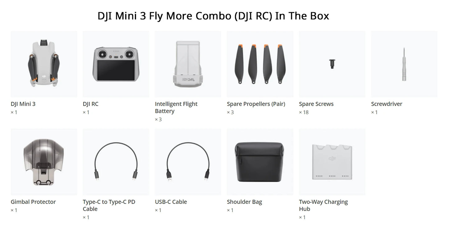 DJI Mini 3 Combo Drone com transmissão de 10 km