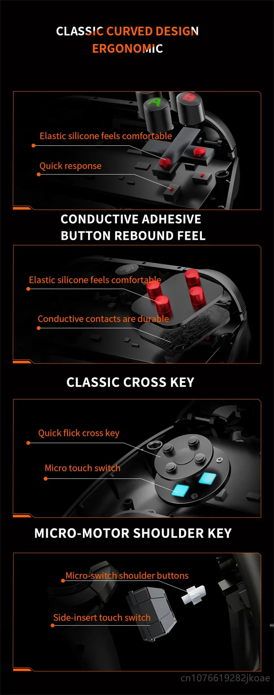 Controle joystick sem fio Bluetooth