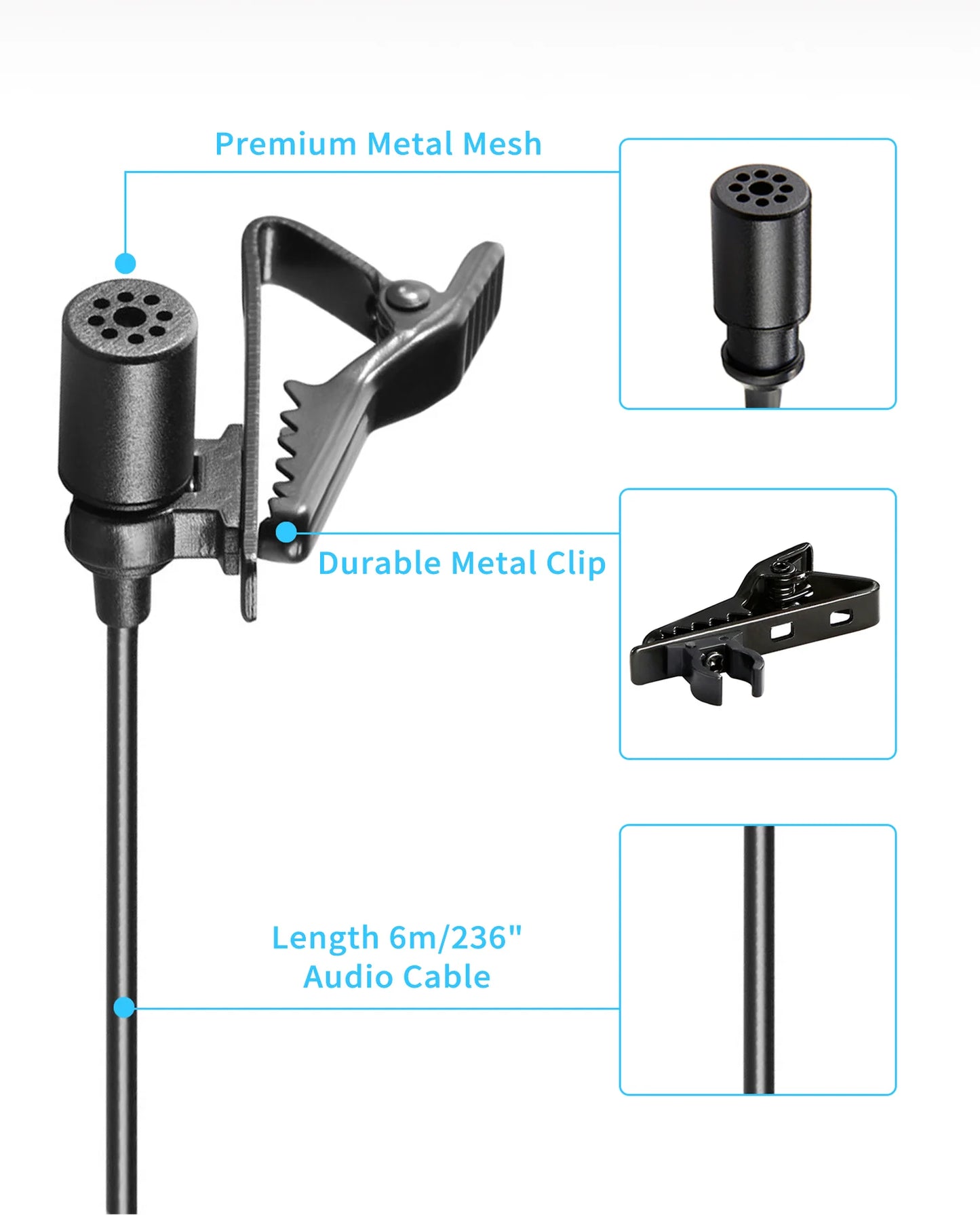 Microfone de lapela condensador BOYA BY-M1