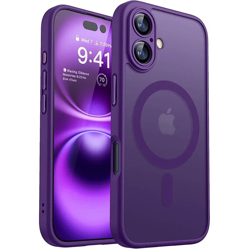 Capa para iPhone 16 15 14 13 Pro Max Plus, capa fosca e translúcida
