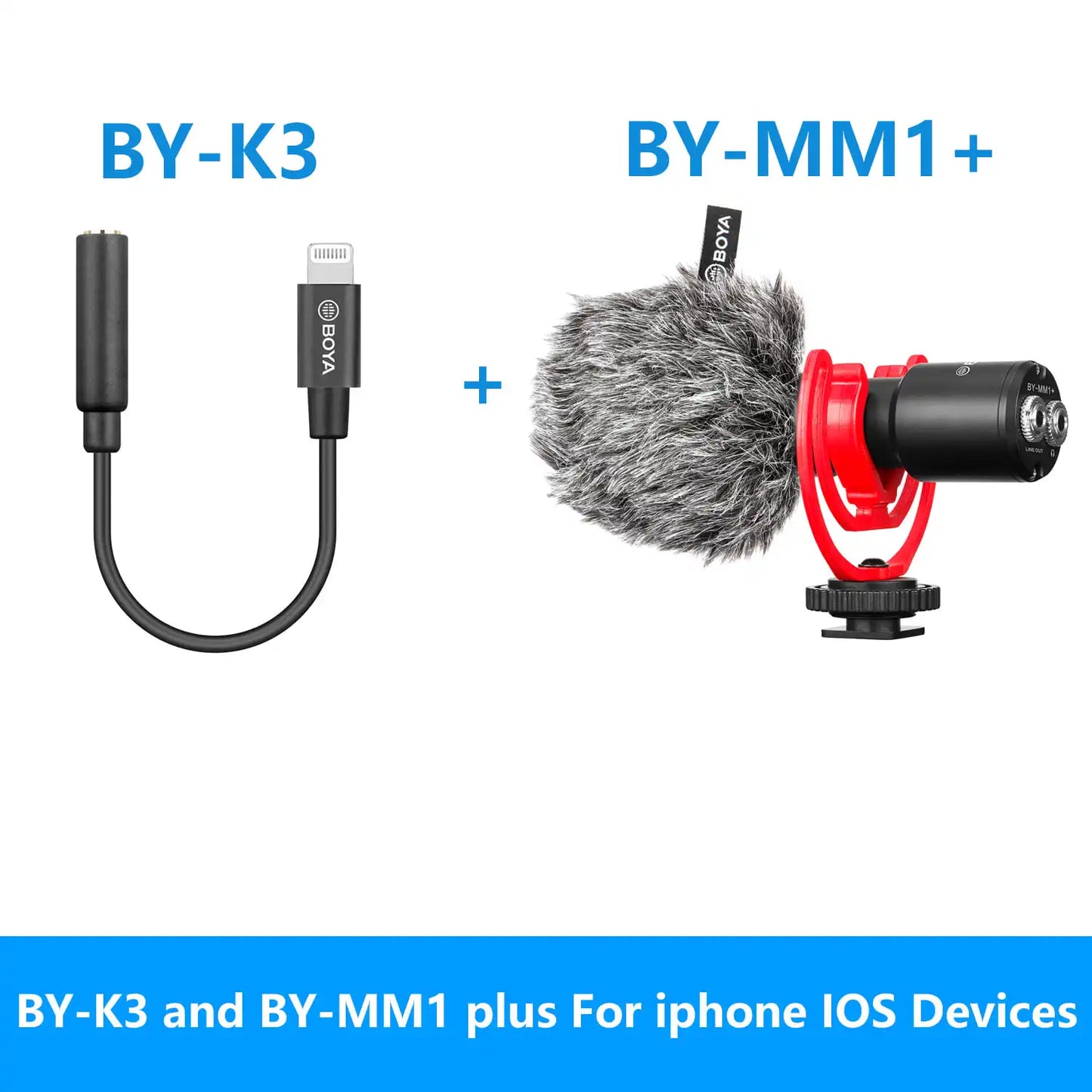 Microfone condensador profissional BOYA BY-MM1+ Mini microfone