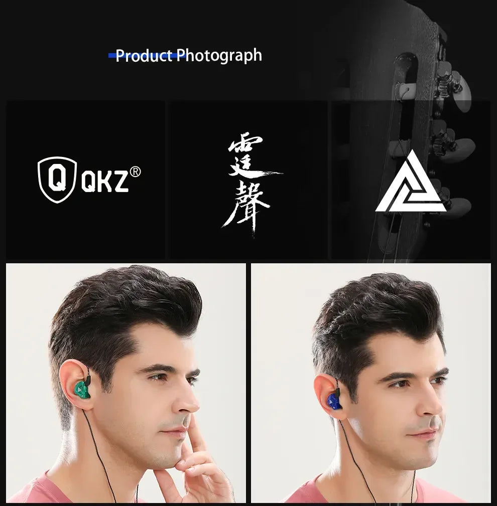 Fones de ouvido QKZ AK6 HiFi com fio de 3,5 mm
