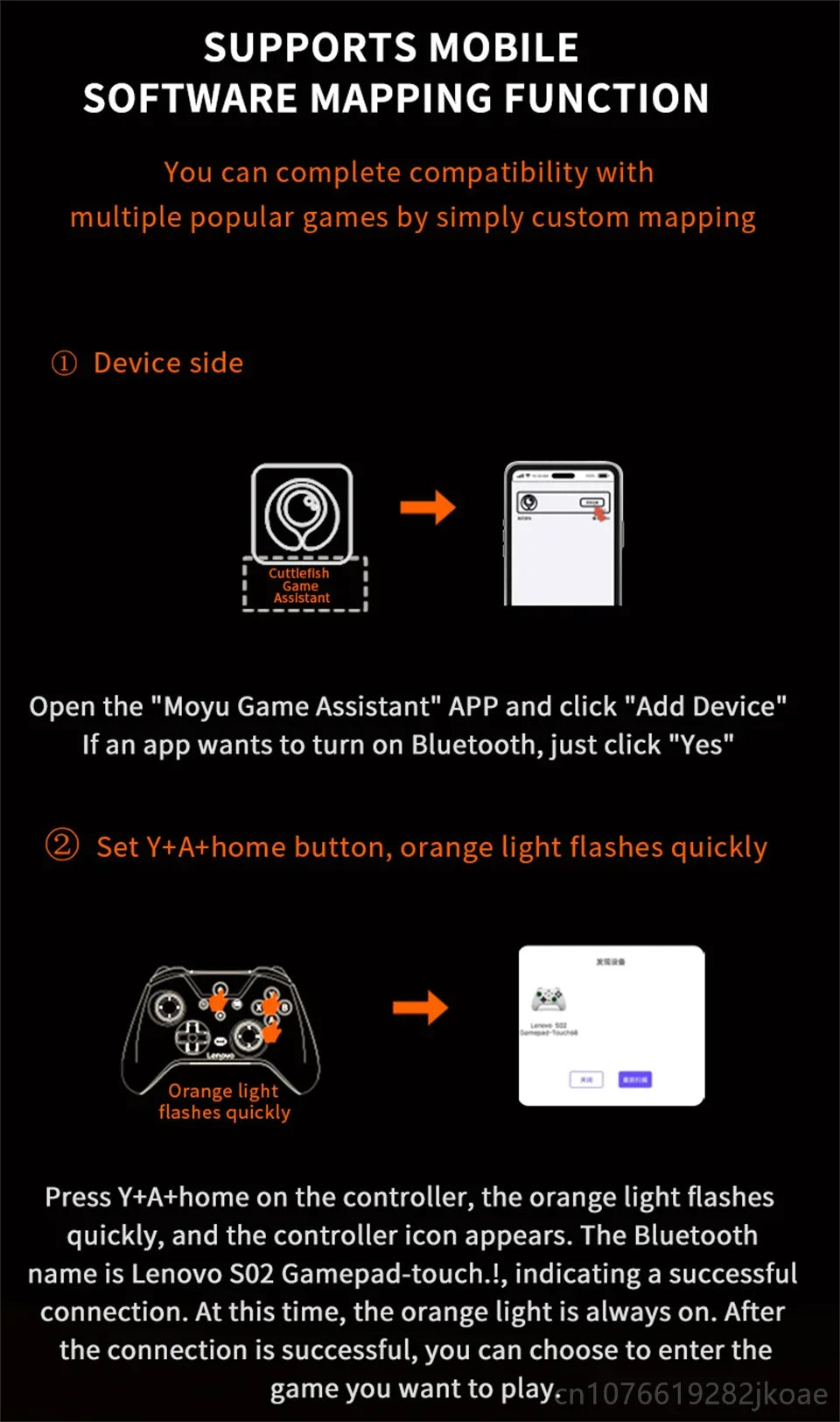 Controle joystick sem fio Bluetooth