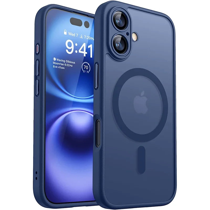 Capa para iPhone 16 15 14 13 Pro Max Plus, capa fosca e translúcida
