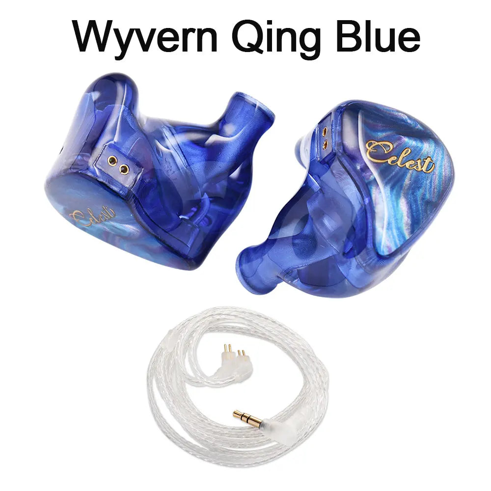 Fones de ouvido Kinera Celest Wyvern pretos com cabo e microfone