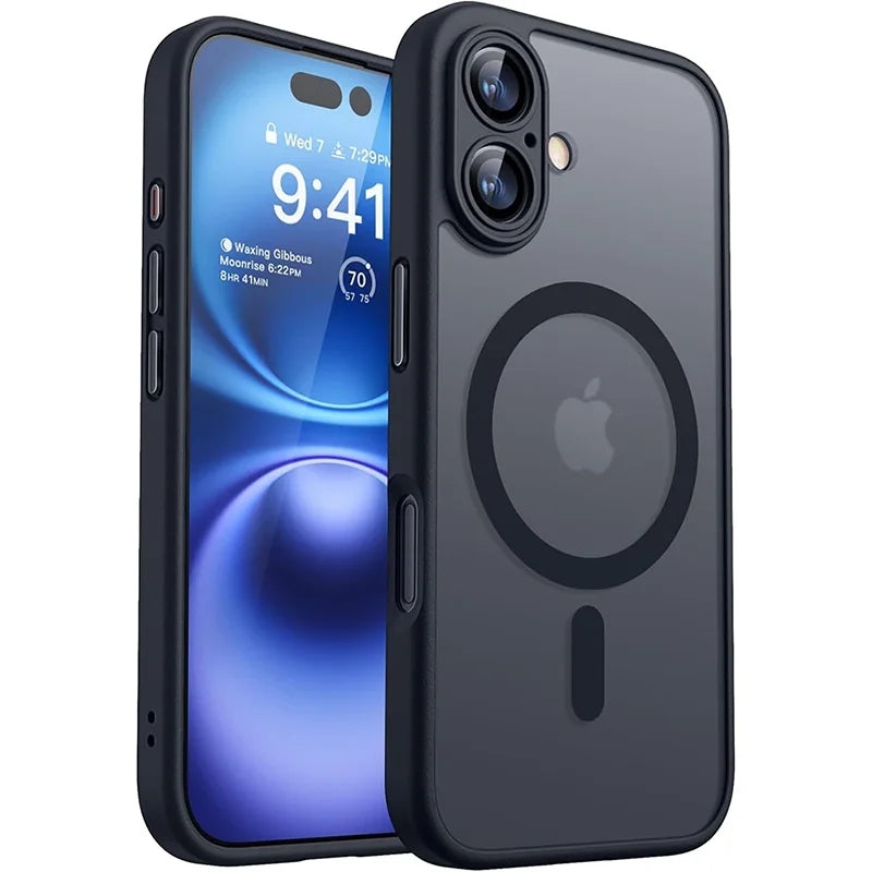 Capa para iPhone 16 15 14 13 Pro Max Plus, capa fosca e translúcida