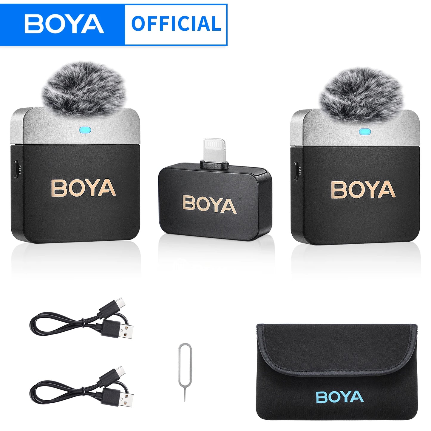 Microfone condensador de lapela sem fio BOYA BY-M1V