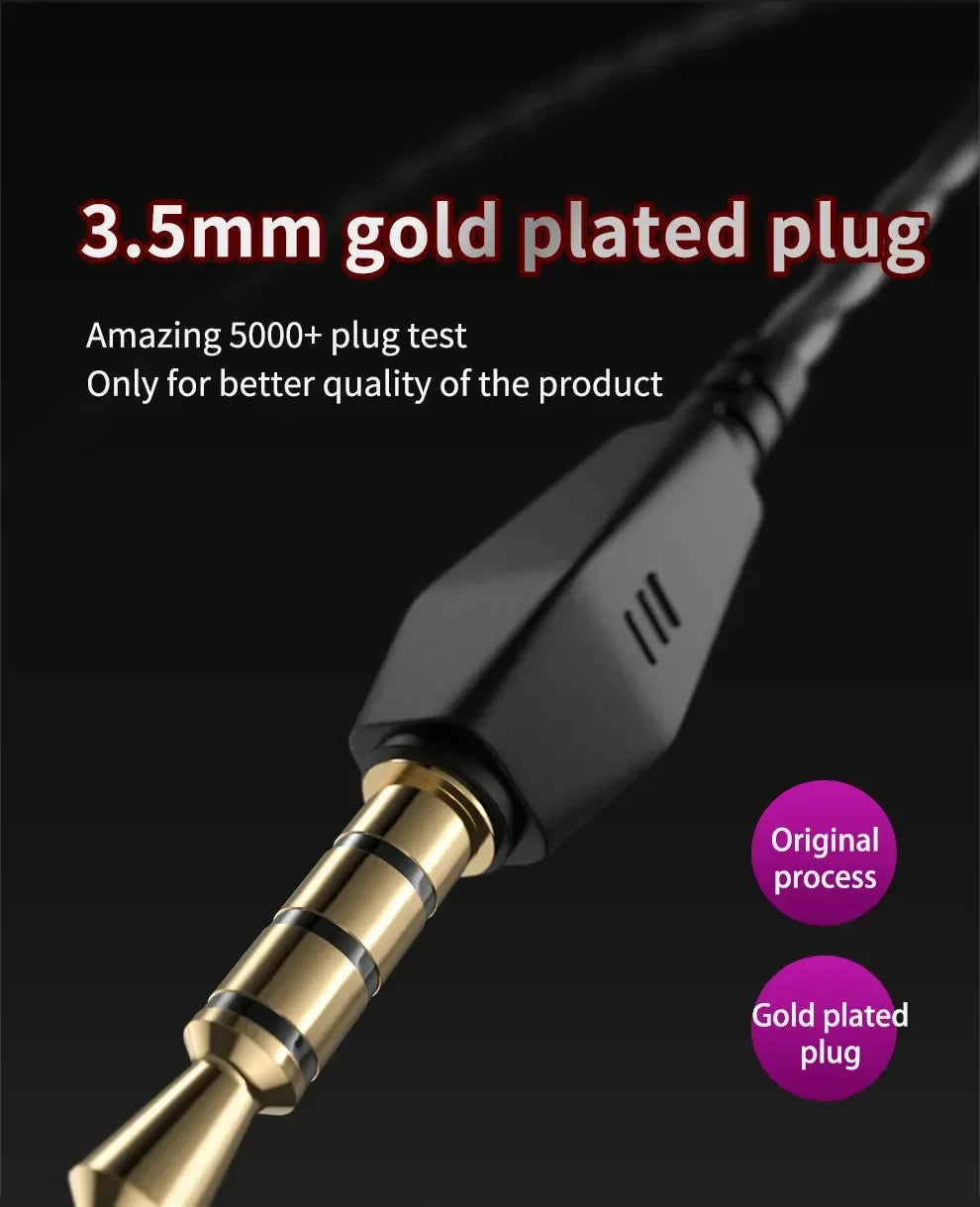 Fones de ouvido QKZ AK6 HiFi com fio de 3,5 mm