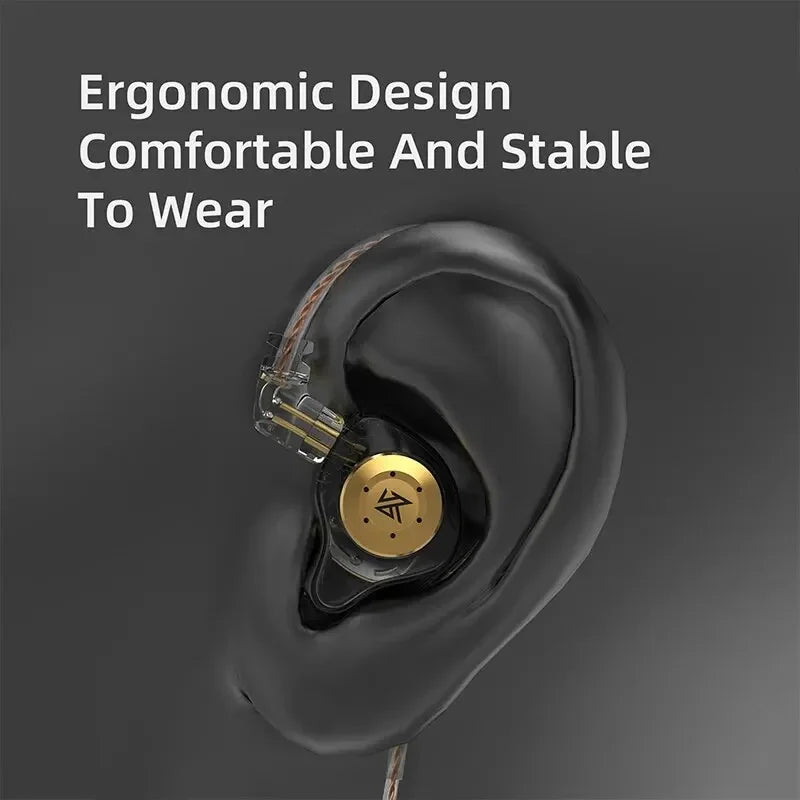 Fones de ouvido KZ EDX PRO Dynamic Drive HIFI Bass intra-auriculares com cancelamento de ruído