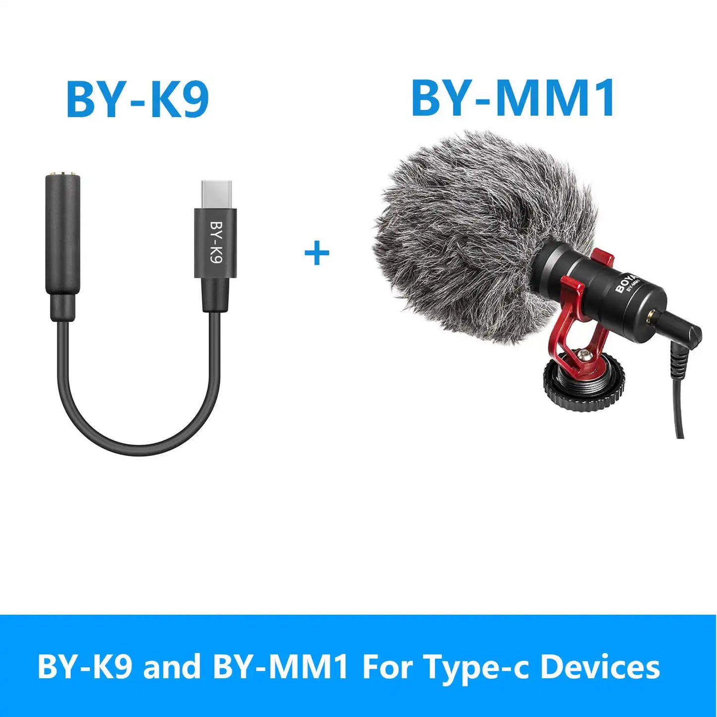 Microfone condensador profissional BOYA BY-MM1+ Mini microfone