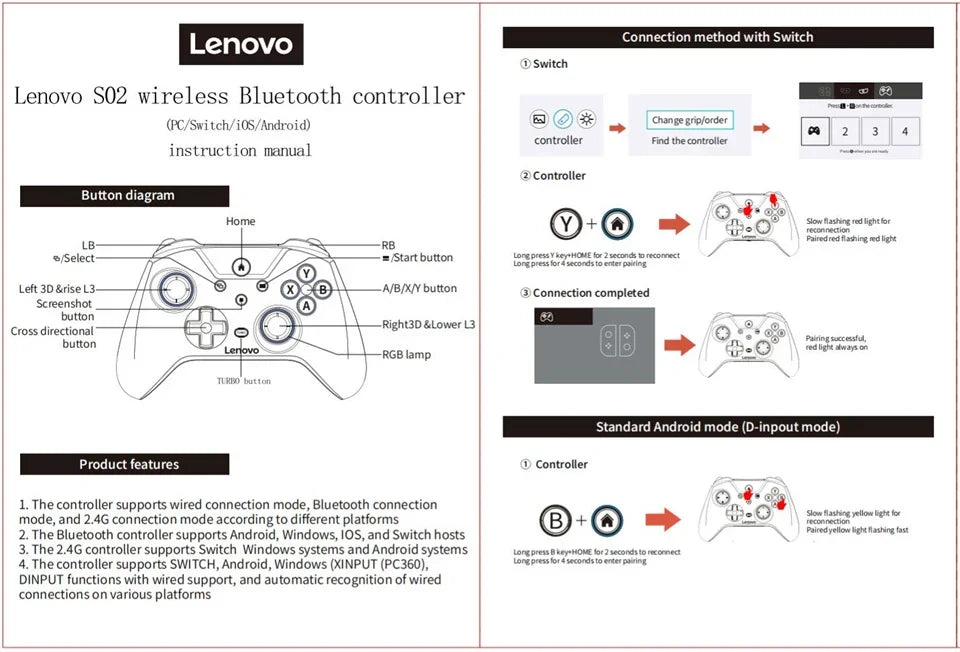 Controle joystick sem fio Bluetooth