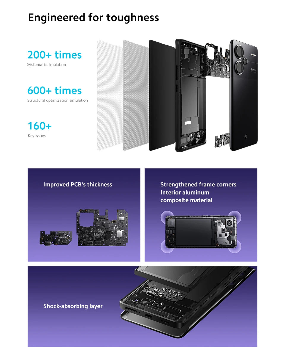 Smartphone Xiaomi Redmi Note 13 Pro Plus 5G, tela MOLED curva de 6,67", MediaTek Dimensity 7200-Ultra