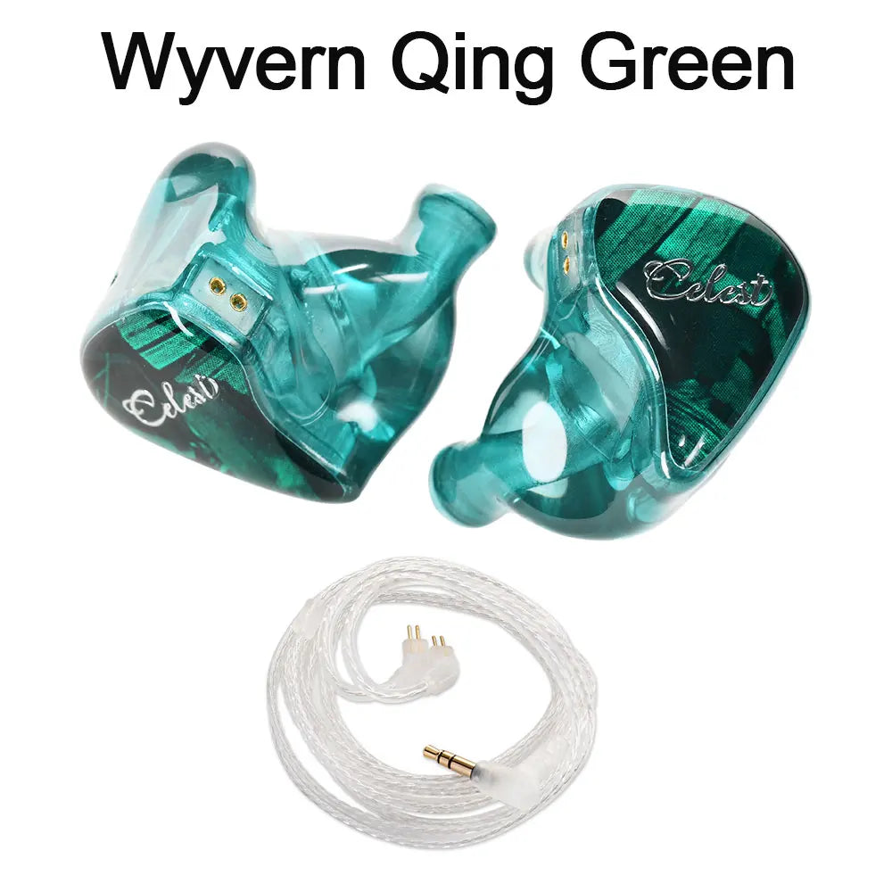 Fones de ouvido Kinera Celest Wyvern pretos com cabo e microfone