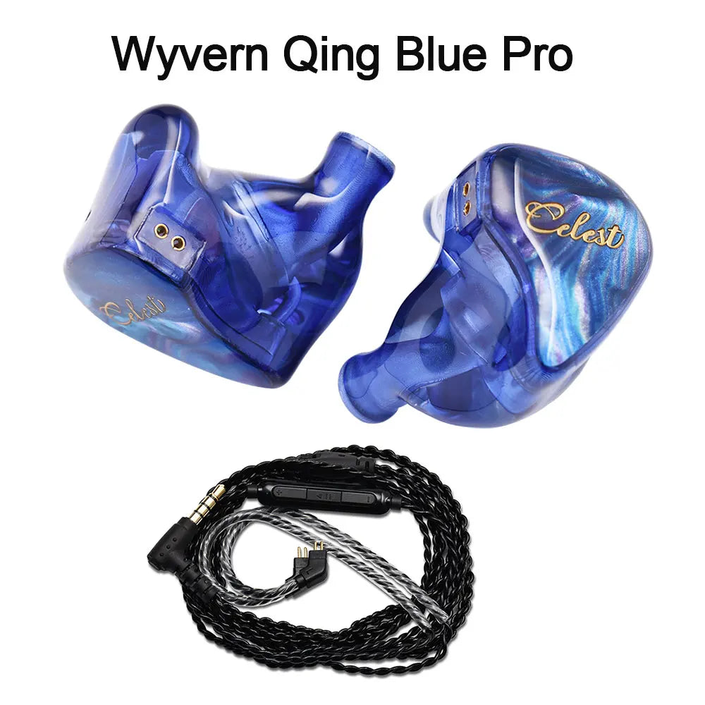 Fones de ouvido Kinera Celest Wyvern pretos com cabo e microfone