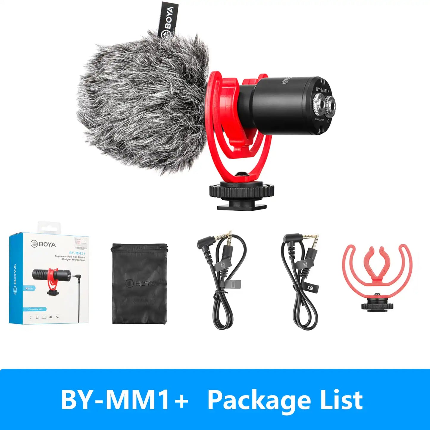 Microfone condensador profissional BOYA BY-MM1+ Mini microfone
