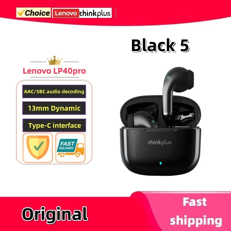 Fones de ouvido Bluetooth sem fio Lenovo LP40Pro