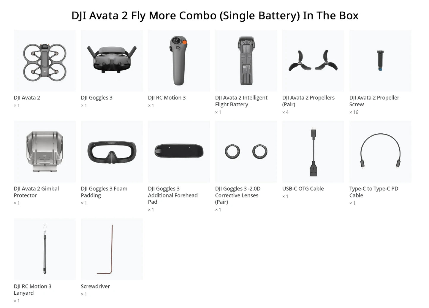 Câmera gimbal DJI AVATA 2 Super-Wide 4K com sensor de imagem de 1/1