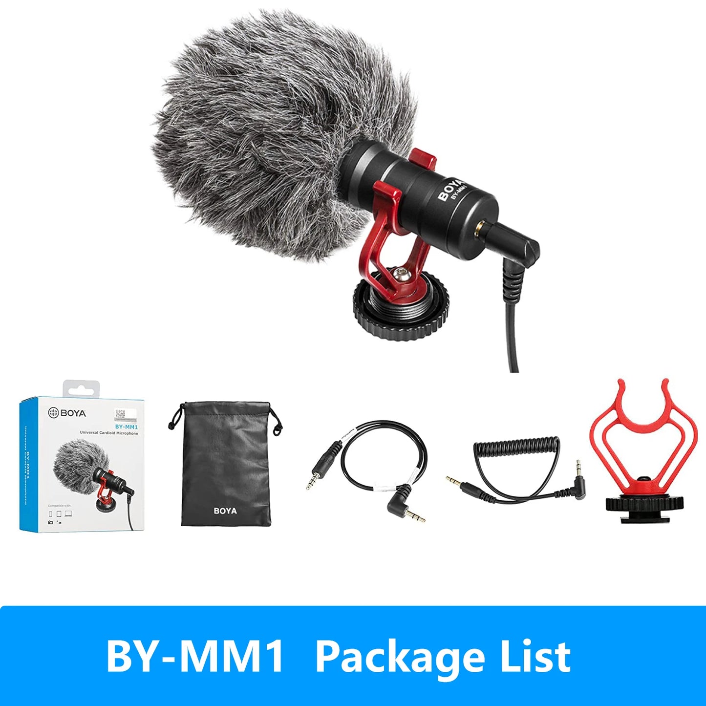 Microfone condensador profissional BOYA BY-MM1+ Mini microfone