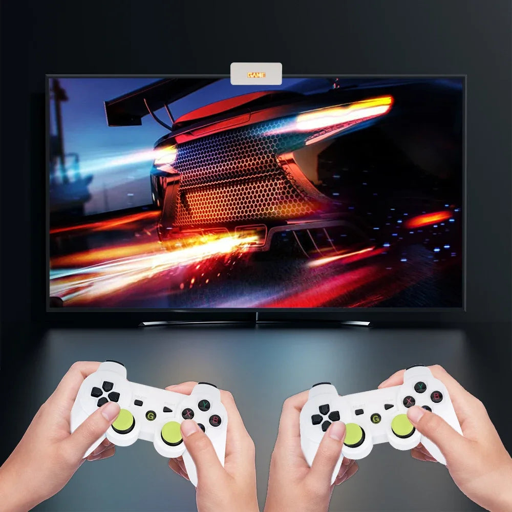 Console de jogos Y7 128G / 256G Sistema Linux 4K, Controle sem fio Jogo retrô